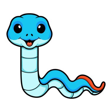 Şirin Mavi Yılan Viper çizgi filminin vektör çizimi