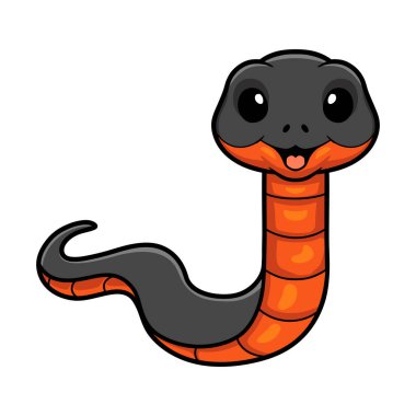 Vector illustration of Cute copperbelly water snake cartoon