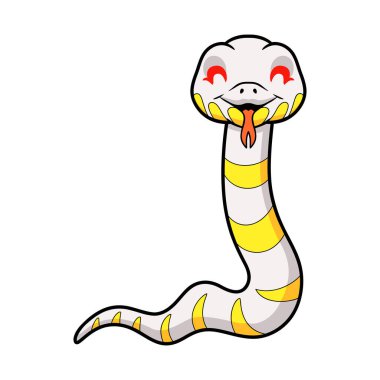 Vector illustration of Cute albino mangrove snake cartoon