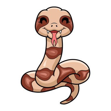 Vector illustration of Cute happy copperhead snake cartoon