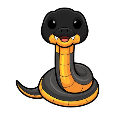 Vector illustration of Cute northern ringneck snake cartoon