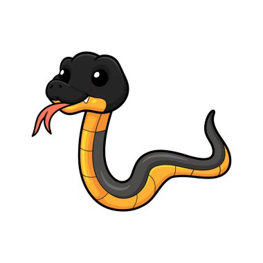 Vector illustration of Cute northern ringneck snake cartoon