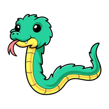 Vector illustration of Cute green spiny bush viper cartoon