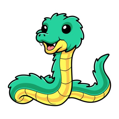 Vector illustration of Cute green spiny bush viper cartoon