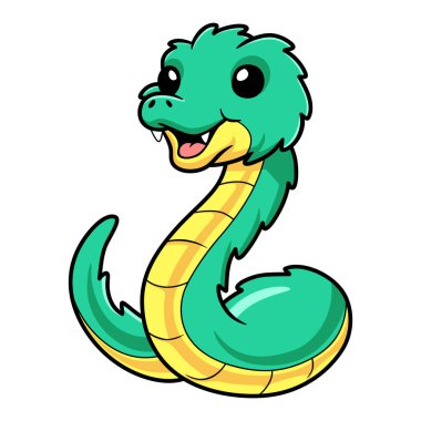 Vector illustration of Cute green spiny bush viper cartoon