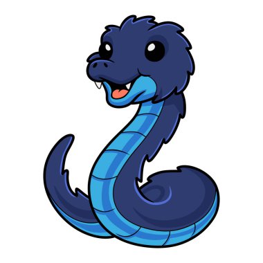 Vector illustration of Cute blue spiny bush viper cartoon