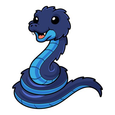 Vector illustration of Cute blue spiny bush viper cartoon