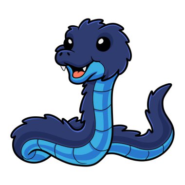 Vector illustration of Cute blue spiny bush viper cartoon