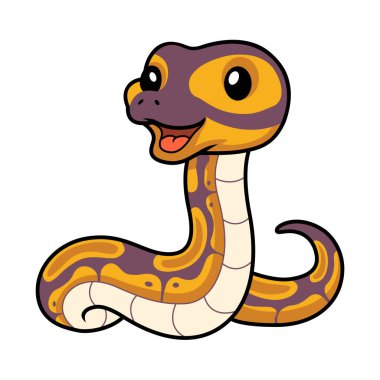 Vector illustration of Cute banana ball python snake cartoon