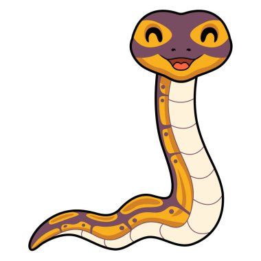 Vector illustration of Cute banana ball python snake cartoon