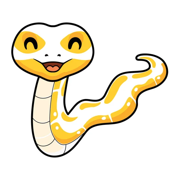 Illustration Vectorielle Mignonne Boule Albinos Python Serpent Dessin Animé — Image vectorielle
