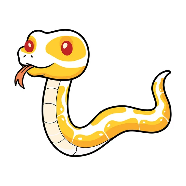 그림에 나오는 Cute Albino Ball Python Snake — 스톡 벡터
