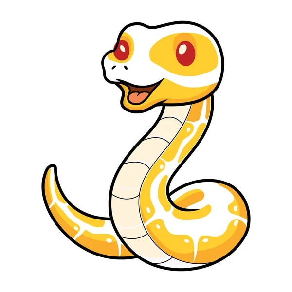 Ilustração Vetorial Bonito Albino Bola Python Cobra Desenhos Animados —  Vetores de Stock