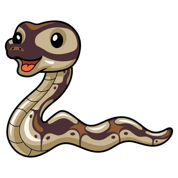 Vektorillustration Des Niedlichen Schwarzen Kopfes Butterkugel Python Cartoon — Stockvektor