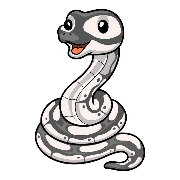 Ilustração Vetorial Bonito Axanthic Bola Python Desenhos Animados — Vetor de Stock