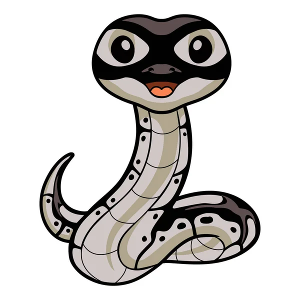 Ilustração Vetorial Desenho Animado Bonito Cobra Python Feliz — Vetor de Stock