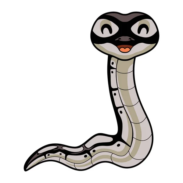 Vector Illustration Cute Happy Python Snake Cartoon — Stock Vector