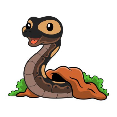 Şirin ghi mojave topu piton karikatürünün vektör çizimi