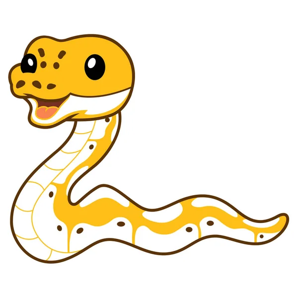 Ilustração Vetorial Bonito Pastel Marfim Bola Python Desenhos Animados — Vetor de Stock
