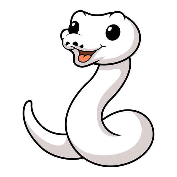 Illustration Vectorielle Mignonne Boule Leucémique Blanche Python Dessin Animé Serpent — Image vectorielle