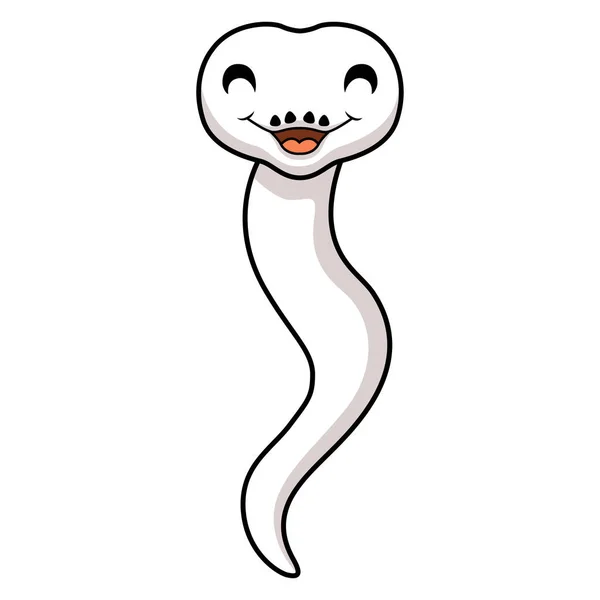 Vektor Illustration Der Niedlichen Weißen Leuchtenden Kugel Python Schlange Karikatur — Stockvektor