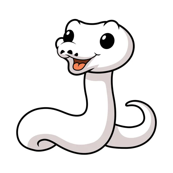 Ilustração Vetorial Bonito Branco Leucistic Bola Python Cobra Desenhos Animados —  Vetores de Stock