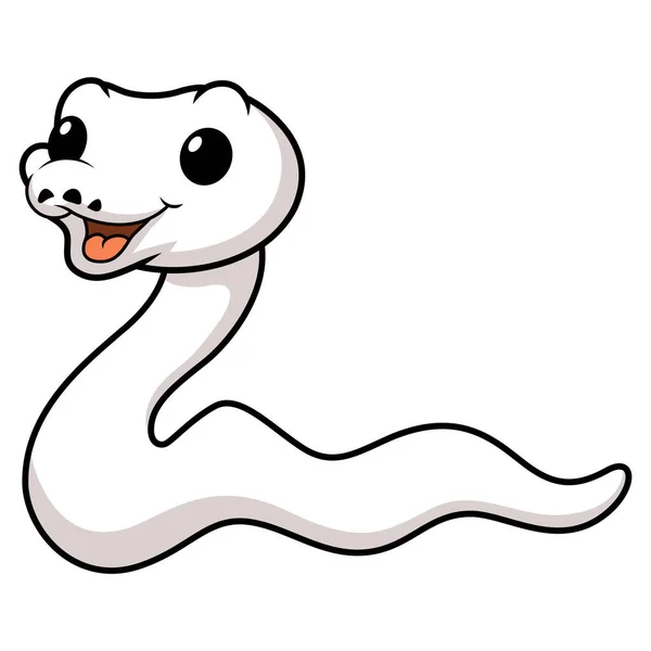 Εικονογράφηση Διάνυσμα Του Χαριτωμένο Λευκό Λευκιστικό Μπάλα Πύθωνα Φίδι Κινουμένων — Διανυσματικό Αρχείο