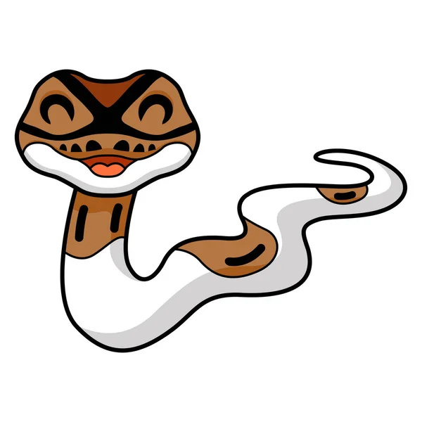 Ilustração Vetorial Bonito Pied Bola Python Desenhos Animados — Vetor de Stock