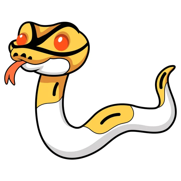 Illustration Vectorielle Dessin Animé Cute Albino Pied Ball Python — Image vectorielle