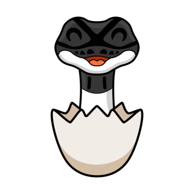 Bir yumurta içinde şirin panda fareli köyün piton çizgi filminin vektör çizimi