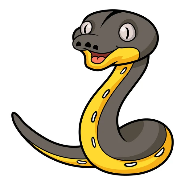 Ilustração Vetorial Bonitinho Platina Titânio Reticulado Python Desenhos Animados —  Vetores de Stock