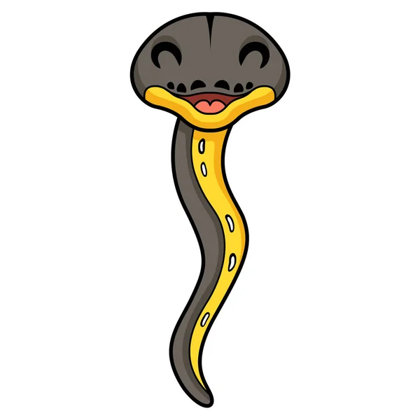Ilustração Vetorial Bonitinho Platina Titânio Reticulado Python Desenhos Animados — Vetor de Stock