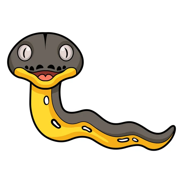 Ilustração Vetorial Bonitinho Platina Titânio Reticulado Python Desenhos Animados — Vetor de Stock