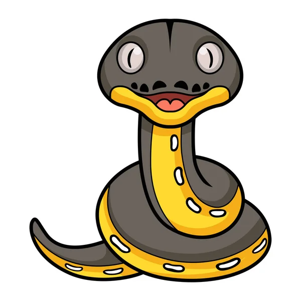 Illustration Vectorielle Dessin Animé Python Réticulé Titane Platine Mignon — Image vectorielle