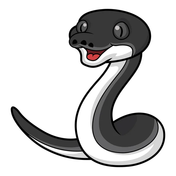 Ilustração Vetorial Bonito Feliz Albertisi Cobra Desenhos Animados — Vetor de Stock
