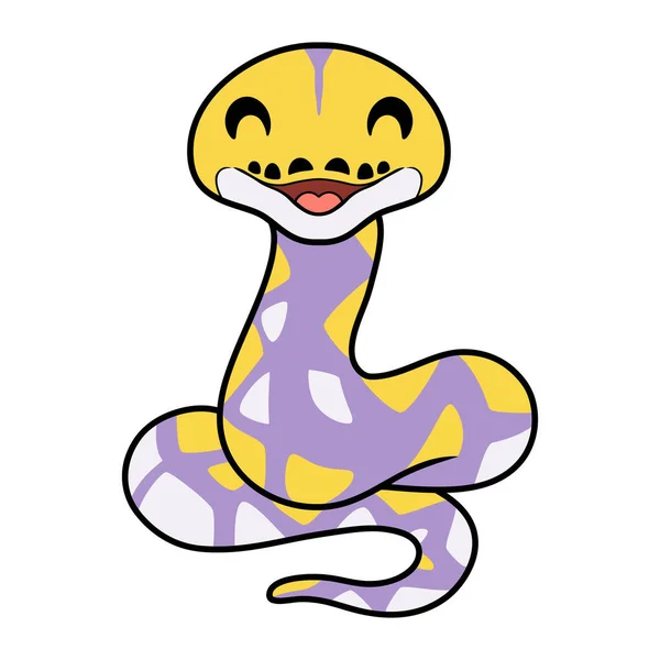 Vector Illustratie Van Leuke Lavendel Gereinigd Python Cartoon — Stockvector