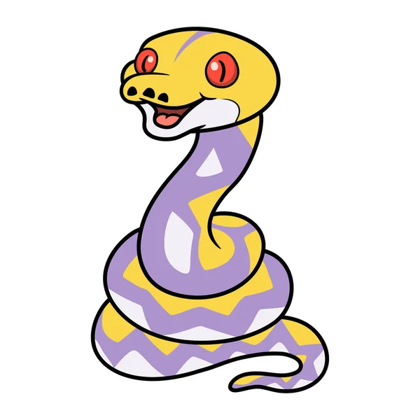 Vektorová Ilustrace Roztomilého Levandulového Kresleného Pythonu — Stockový vektor