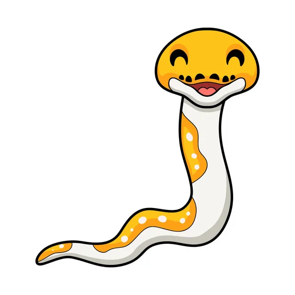 Cute Albino Pied Reticulted Python 만화의 — 스톡 벡터