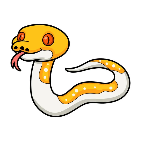 Cute Albino Pied Reticulted Python 만화의 — 스톡 벡터