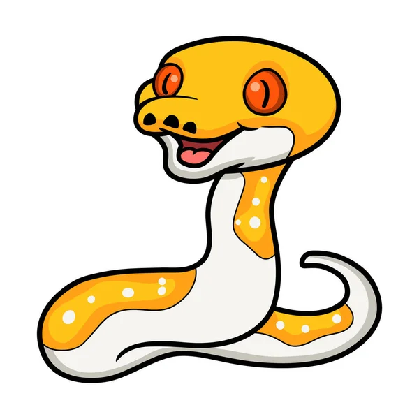 Vektorová Ilustrace Roztomilého Albína Potištěného Kresleným Pythonem — Stockový vektor