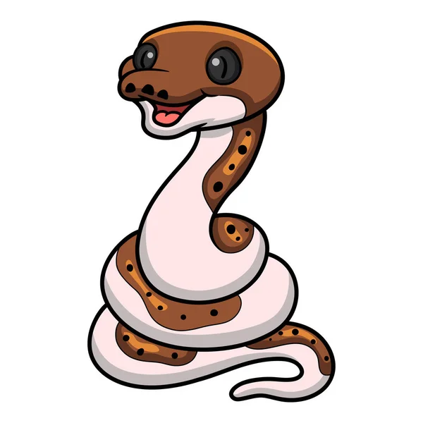Vektorová Ilustrace Roztomilého Kudrnatého Kresleného Pythonu — Stockový vektor