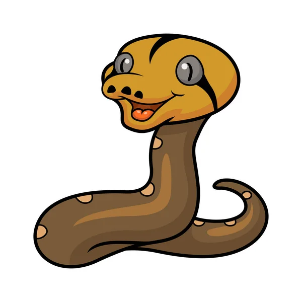 Ilustração Vetorial Bonito Criança Dourada Reticulado Python Desenhos Animados —  Vetores de Stock