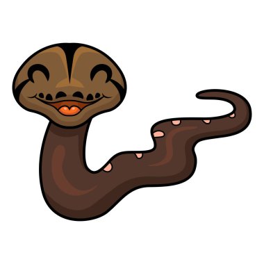 Şirin altın çocuk hayalet reticulatus piton çizgi filminin vektör çizimi