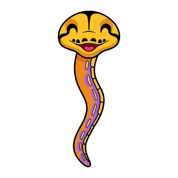 Vector Illustration Cute Purple Albino Tiger Reticulated Python Cartoon — Stock Vector