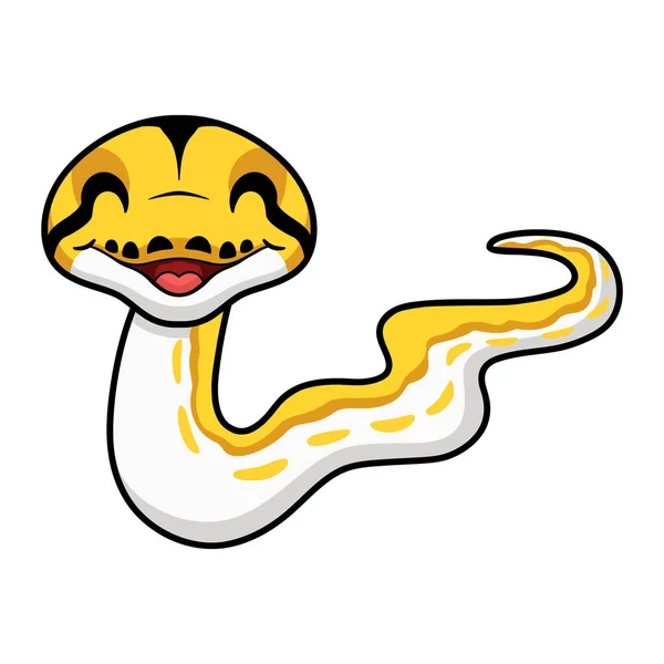 Vector Illustration Cute Albino Tiger Reticulated Python Cartoon — Stock Vector