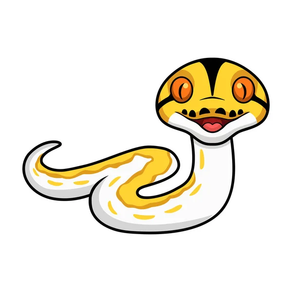 Vektorillustration Des Netten Albino Tigers Python Cartoon — Stockvektor