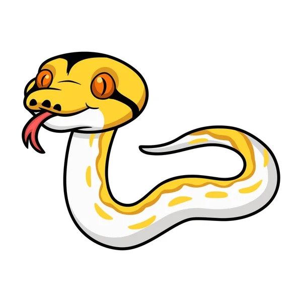 Ilustração Vetorial Tigre Albino Bonito Reticulado Python Desenhos Animados —  Vetores de Stock