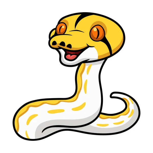 Illustration Vectorielle Tigre Albinos Mignon Réticulé Python Dessin Animé — Image vectorielle