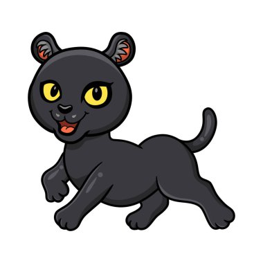 Küçük şirin siyah panter çizgi filminin vektör çizimi