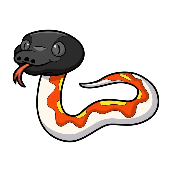 Vektor Ilustrasi Lucu Darah Merah Python Kartun - Stok Vektor